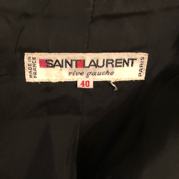 Vintage Yves Saint Laurent plaid wool jacket red fitted with shoulder pads 40 - Picture 8 of 8